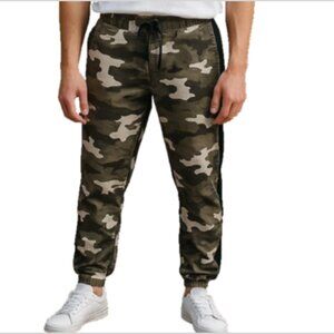 Men's Camo Joggers Size Med NWOT Elastic Waist Drawstring Black/White